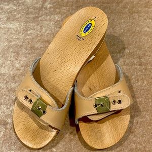 Dr. Scholls The Original Leather Slide Wooden Exercise Sandals 7